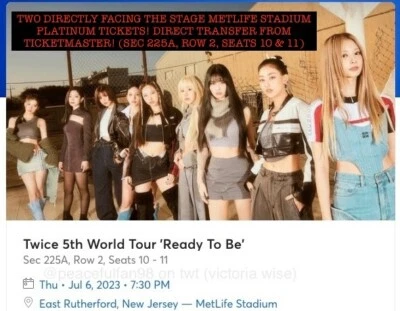 TWO TICKETS TWICE “Ready To Be” MetLife Stadium July 6th (can buy seperately) - Image 1 of 4