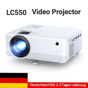 Mini LED Projektor Apeman Wifi Wireless LC550 Heimkino Beamer HD HDMI VGA USB - Bild 1 von 5
