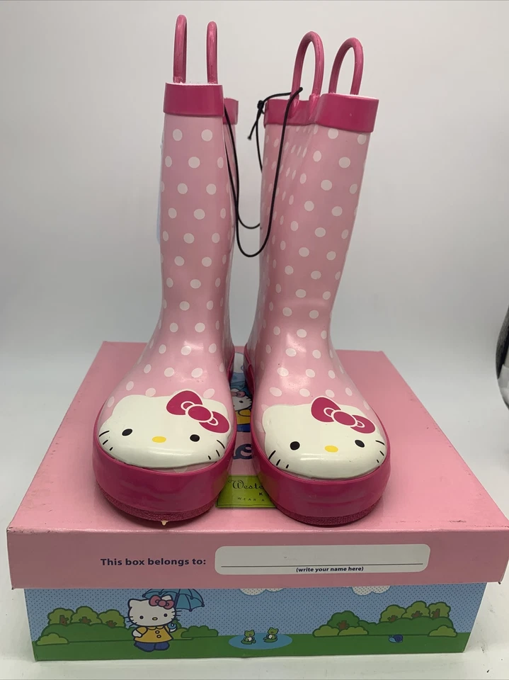 Western Chief Girl's Waterproof Rain Boot Size 1 1 Hello Kitty Pink 640000 NIB - Image 1 of 4
