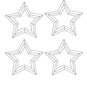 Supply Floral Garden Star-Shape Wire Wreath Form - 15 x 15 Inches, Black 4 Pack - Picture 1 of 7