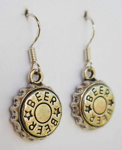 Drinking beers, drinking beers! earrings home brew brewing alcohol cute funky - Picture 1 of 3