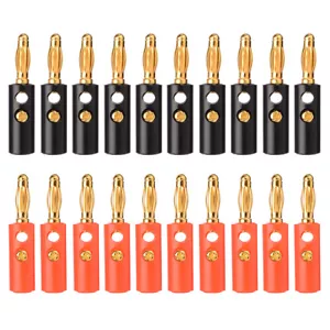 12x Bananenstecker 4mm Stecker vergoldet Banana Lautsprecher Kabel Laborstecker - Bild 1 von 6