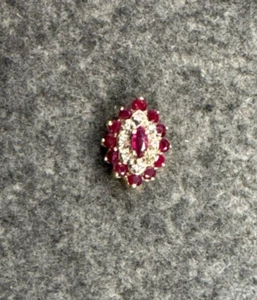 Slide Bracelet Ruby and Diamond Charm 14k yellow gold - Picture 1 of 4