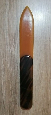 Ouvre lettre Coupe papier Poinceau Orléans début XXeme imitation ecaille tortue - Photo 1/3