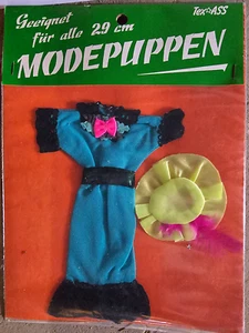 57 Vintage/Retro OVP Modepuppen Kleidung TEXASS, für 29 cm Puppen zb Barbie etc - Bild 1 von 1