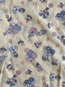 1 YARD PRECIOUS MOMENTS FABRIC YELLOW WITH CLOWNS COTTON BLEND 44" WIDE SPECTRIX - Picture 1 of 5