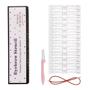 12 Styles DIY Eyebrow Stencil Shaping Template Make Up beauty Grooming Tool UK - Picture 1 of 12