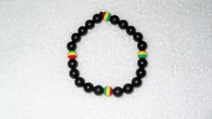 Rasta Beads Color Bracelet Jewelry Rastafari Stretch Rastafarian Music Religion - Picture 1 of 2