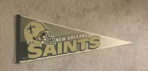 Vintage 1990's New Orleans Saints Felt Full Size Pennant Flag Decor Man Cave - Picture 1 of 8