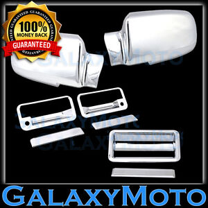 88-98 GMC C1500+C2500+C3500 Triple Chrome Mirror+2 Door Handle+Tailgate Cover