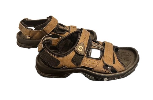 Footjoy Sandal Brown Men Golf Ankle Strap Adjustable Spike 9M Pull Loop … FootJoy | Shoes | Footjoy Mens Leather Spiked Golf Sandals  main image 4