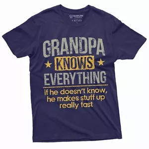 Para hombre Grandpa Knows Everything Funny Camiseta Día del Padre Cumpleaños Regalo Papá - Imagen 1 de 8