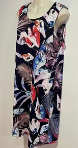 Colourful Sleeveless Dress/Silver Beats /Stretchy Fabric SizeM NWT - Picture 1 of 9