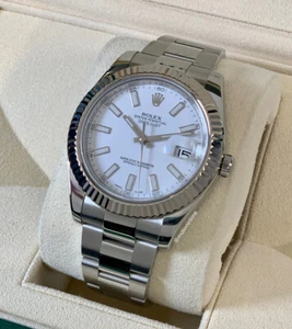 Rolex 116334 Datejust 41mm, White Dial, W/G Fluted Bezel - Steel on Oyster - Picture 1 of 4