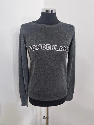 Next Wonderland jumper size 6 silver thin knit Christmas sequins glitter sparkle - Image 1 of 4