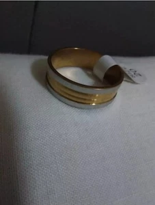 Anelli In Acciaio Inossidabile Con Motivo A Doppia Striscia Da 1 Misura 20 0001 - Foto 1 di 3