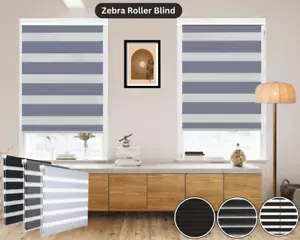 Day & Night Zebra Roller Blinds Dual Layer Fabric Easy Fit Window Roller Blinds - Picture 1 of 40