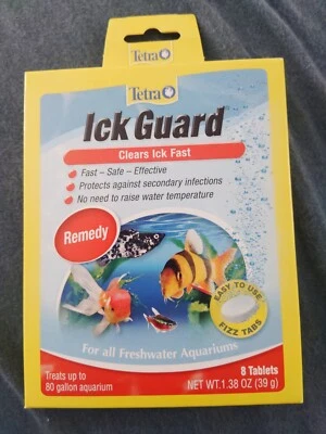 Tetra Ick Guard 8 Fizz Tablets Treats Up To 80 Gallon Freshwater Aquarium New - Image 1 of 2
