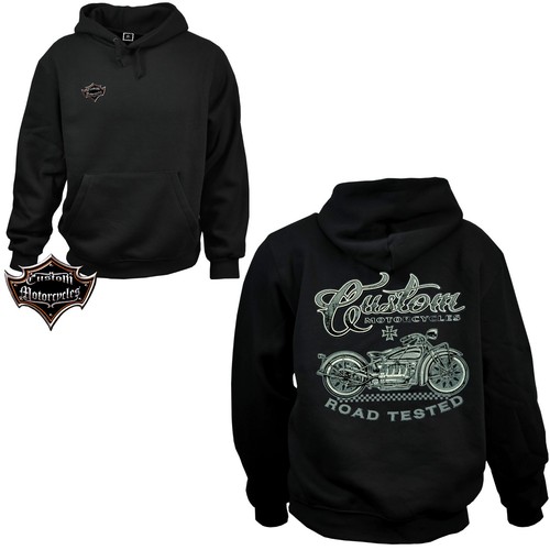 SACAI Felpa Biker Moto Vintage Garage Custombike Felpa con Cappuccio *4042