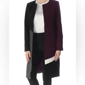 Calvin Klein Longline Color Block Topper Open Jacket NWT Size 2 - Picture 1 of 12