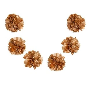Pom pompón de tela colgante de cobre de 6" flor, decoración de guirnalda de fiesta - Imagen 1 de 2
