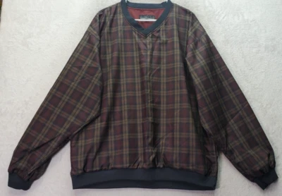 Куртка ветровка Forrester женская L коричневая бордовая клетчатая двусторонняя с V-образным вырезом - Изображение 1 из 4