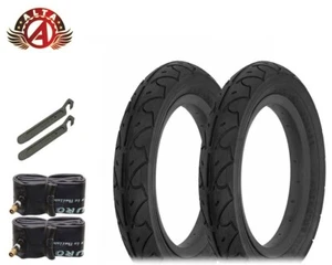 ALTA Bicycle TIRE 12" 1/2 X 2 1/4" Black Slick (2) TIRES TUBES & LEVERS. - Picture 1 of 1