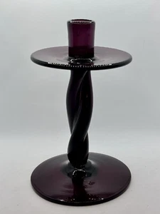 MCM Amethyst Twist Glass Candlestick Holder - Picture 1 of 7