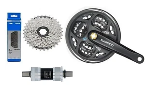 Shimano 8 fach Verschleiß Set Kurbel FC-M311 42Z+Kette+Kassette HG41+Innenlager - Bild 1 von 1