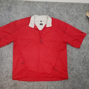 Nike Golf Jacket Mens M Red Clima Fit Windbreaker Athletic Pullover Shacket - Picture 1 of 12