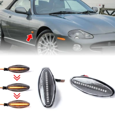 2x Dynamic Front Side Marker Lights Repeaters Lights Lamp For Jaguar XJ X350 XK8 - Image 1 of 4