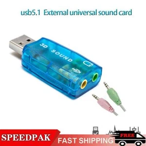 Stereo Headset 5.1 USB To 3.5mm Headphone Jack 3D Mic Card Adapter Au J5G1 - Picture 1 of 9