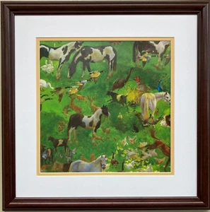 Jamie Wyeth "Point Lookout Farm Life " CUSTOM FRAMED Americana Art Andrew Animal - Picture 1 of 3