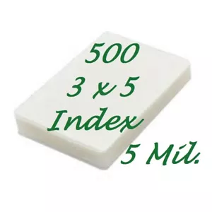 3 x 5 500 5 Mil Laminating Pouches Sleeves P3-1/2 x 5-1/2 File Index X-CLEAR - Picture 1 of 6