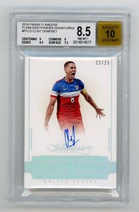 2016 PANINI FLAWLESS FINISHES SIGNATURES /25 CLINT DEMPSEY USA BGS 8.5 AUTO 10