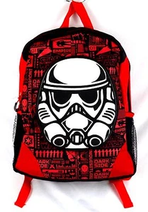 Star Wars 3D Stormtrooper Schulrucksack groß rot weiß Neu mit Etikett - Bild 1 von 10