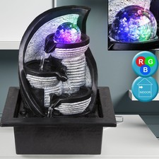 Design LED Tisch Zimmer Brunnen Wasser Spiel RGB Farbwechsel Dekoration Kugel