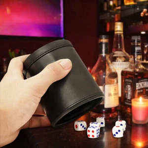 1PCS Portable Bar Leather Black Dice Cup Dicebox (Without Tray Or Dice) - Picture 1 of 7