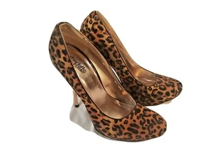 Charlotte Russe tacchi a spillo finta pelle scamosciata leopardata oro metallizzato tacco 6 sexy - Foto 1 di 10