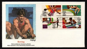 USA, SCOTT # 2048-2051, FLEETWOOD FDC COVER OF 1983-1984 ROWING, SUMMER OLYMPICS - Picture 1 of 2