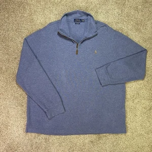 Polo Ralph Lauren Pullover Herren XL Blau 1/4 Zip Estate Ripppullover Fleisch Pony - Bild 1 von 23