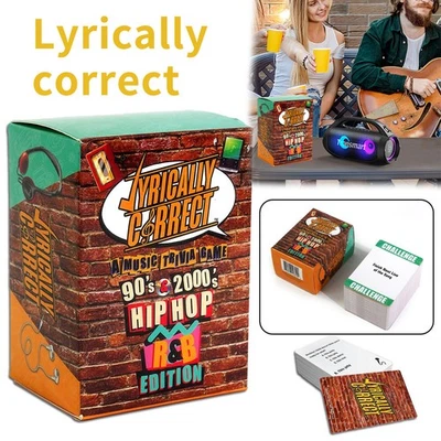 Lyrically Correct 90's & 2000's Hip Hop & R&B Music Trivia Card Game for Friends