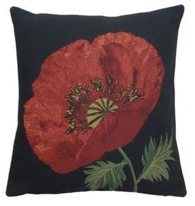 Poppy Red I Belgian Cushion Cover - Picture 1 of 10