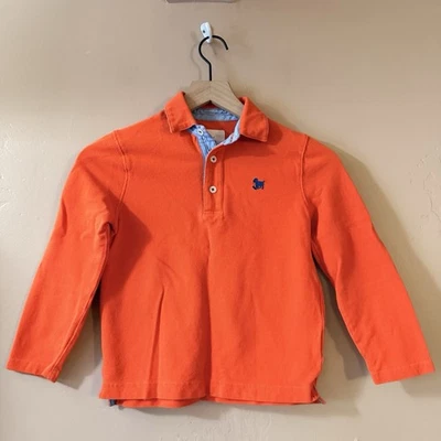 Camisa de rugby Mini Boden con parche en el codo para niños talla 6/7 naranja algodón preppy Foto 1 de 4