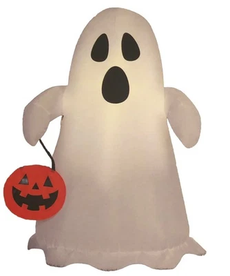 Spooky Ghost with Pumpkin Tote Airblown Yard Inflatable Halloween Decor Outdoor - Image 1 of 4