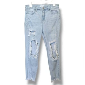 Cello Distressed High Waisted Light Blue Cut Off Jeans Size 11 - Picture 1 of 10