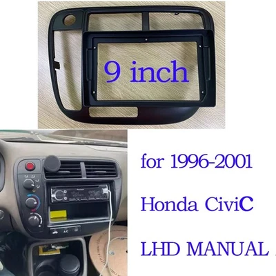 9'' Car Radio Stereo Dash Fascia Frame Bezel W/Harness for HONDA Civic 1996~2001 - Image 1 of 4