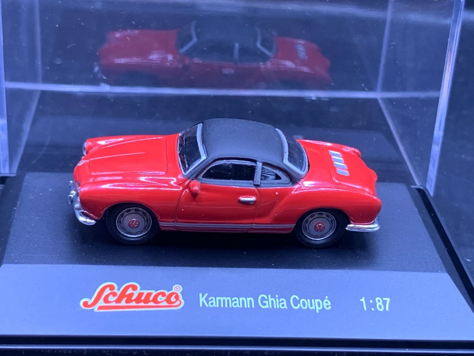 Schuco Modellbau Auto 1:87 H0 Kamann Ghia Coupé rosso - Immagine 1 di 1
