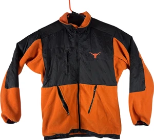 Boys Large University of Texas Longhorn Fleece Jacket Polyester Orange Black - Picture 1 of 8