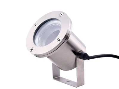 Profi Teich- / Unterwasserstrahler Edelstahl massiv IP68 wasserdicht 5m GU10 LED - Bild 1 von 4